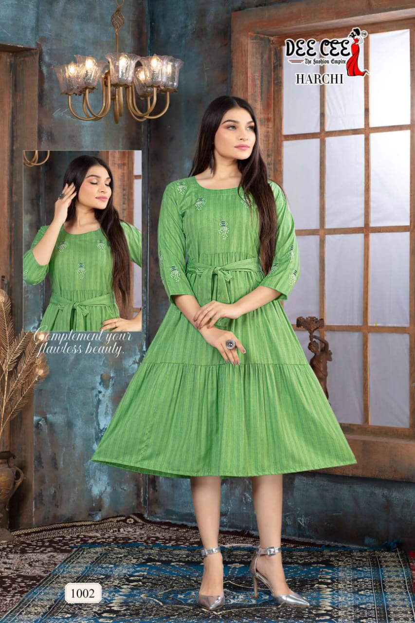 Harchi By Deecee Rayon Short Designer Kurtis Catalog